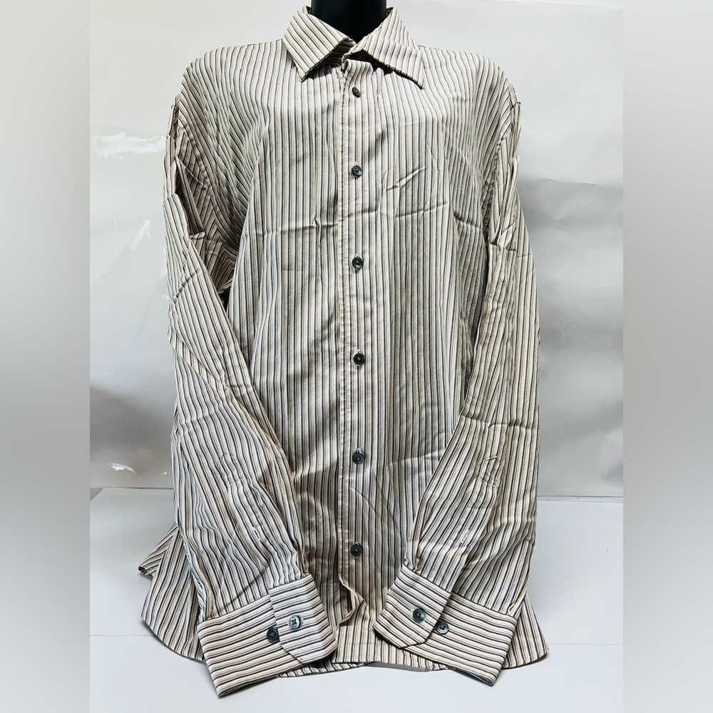 Express Design Studio Men’s Striped Long Sleeve Button Down Shirt